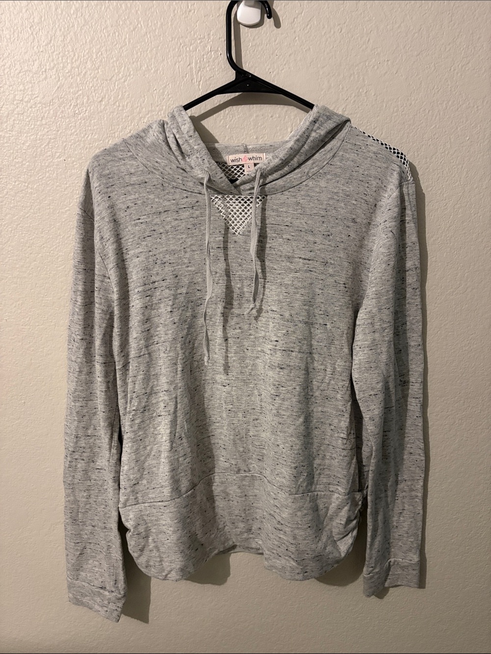 Wish + Whim Women's Light Gray Pullover Hoodie